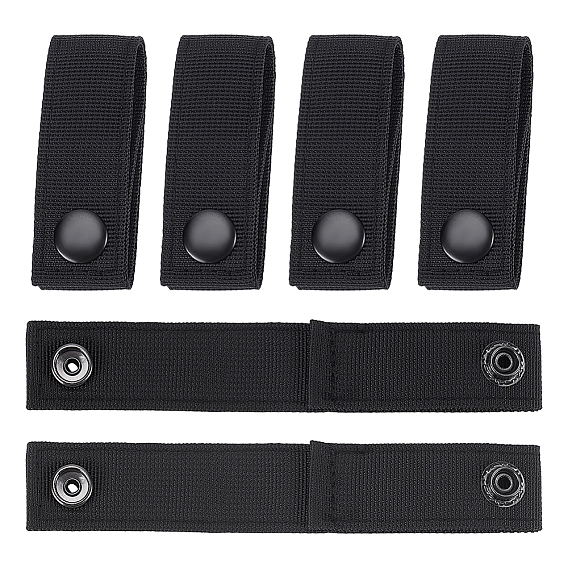 6Pcs Polyester Tactical Webbing Press Stud Straps