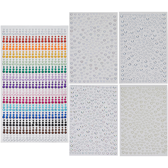 1 Пакет полукруглых акриловых страз и наклеек из АБС-пластика с имитацией перламутра, листы бумаги для рукоделия