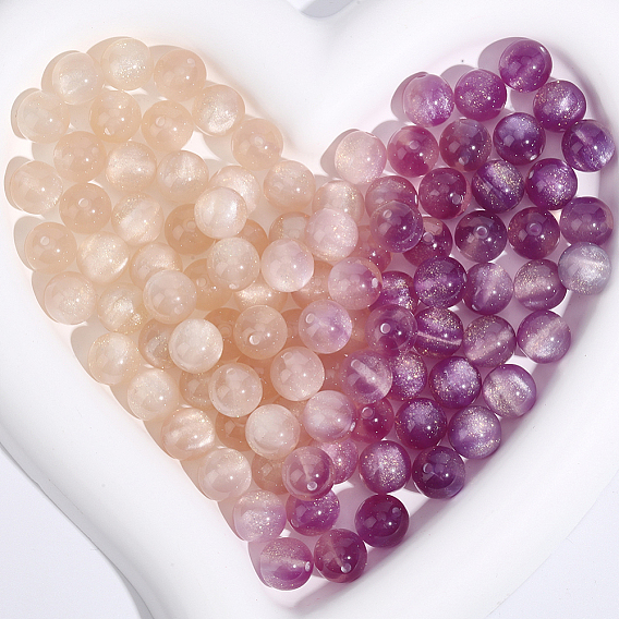 120шт. непрозрачные УФ-реактивные шарики, бусины, меняющие цвет, круглые, с блеском порошок