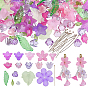DIY Flower Leaf Finding Kits, Including Transparent Acrylic Pendants, Acrylic Beads Caps