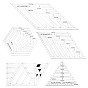 Acrylic Quilting Ruler, Trapezoid & Diamond & Hexagon & Triangle Shape Templates, Transparent Patchwork Sewing Cutting Craft Ruler DIY Tools