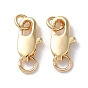 Rack Plating Brass Lobster Claw Clasps, with Jump Rings, Long-Lasting Plated, Lead Free & Cadmium Free