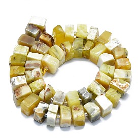 Natural Yellow Opal Beads Strands, Cube