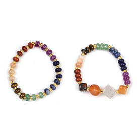 Эластичные браслеты из натуральных и синтетических смешанных драгоценных камней для женщин