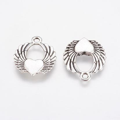 Alloy Pendants, Wing with Heart
