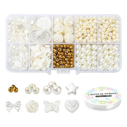 DIY Imitation Pearl Plastic Stretch Bracelet Making Kit
