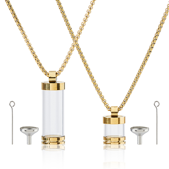 Подвеска в виде прозрачной стеклянной бутылки желаний, с 304 фурнитурой из нержавеющей стали, с 304 проушиной из нержавеющей стали и прозрачной пластиковой воронкой