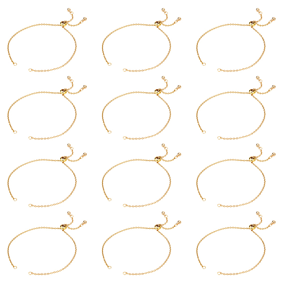 12шт. регулируемые 304 изготовление браслетов из нержавеющей стали с цепями, с медной шарикой