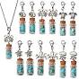 12шт 6 стили стеклянные бутылки подвески украшения, с бусинами из синтетической бирюзы и бусинами из сплава, 304 нержавеющая сталь застежка когтя омара