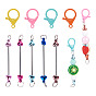 5Pcs Iron Beadable Keychain Bar, with Plastic Heart Beads, for DIY Keychain, Platinum, with 5Pcs Spray Painted Eco-Friendly Alloy Lobster Claw Clasps