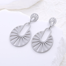 Овальные серьги-гвоздики из нержавеющей стали