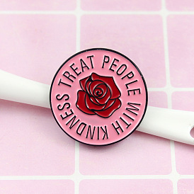 Colorful Cartoon Creative Brooches - Treat People Rose Pin for Fashionable Appeal