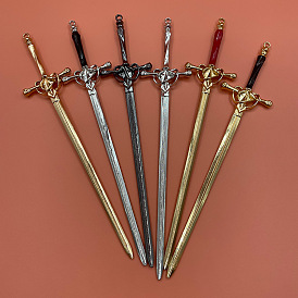 Chinese-style ancient alloy painting oil treasure sword hairpin - modern high-end Hanfu headwear