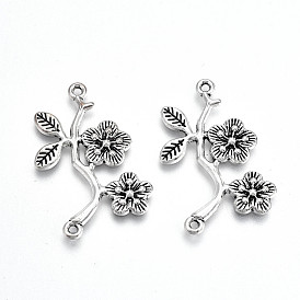Tibetan Style Alloy Links/Connector, Lead Free & Cadmium Free, Flower