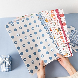 6 лист 3 стильная бумага для упаковки подарков, прямоугольные, сложенный букет цветов украшение оберточной бумаги