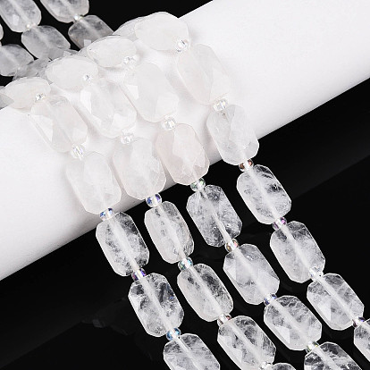 Природных кристаллов кварца бисер нитей, прямоугольные, граненые, с бисером