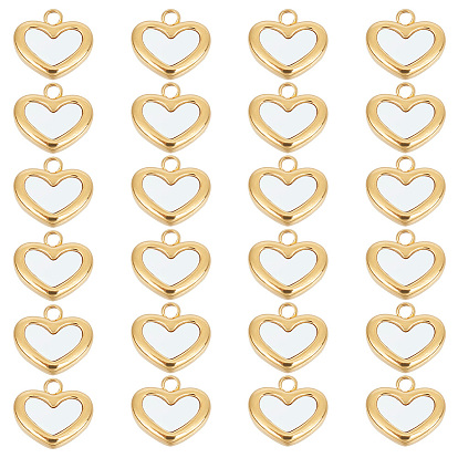 10 шт. 304 подвески из нержавеющей стали, с оболочкой, сердце