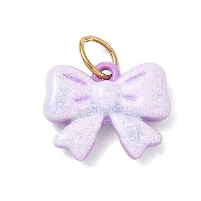 304 colgantes de esmalte de acero inoxidable, encantos del bowknot