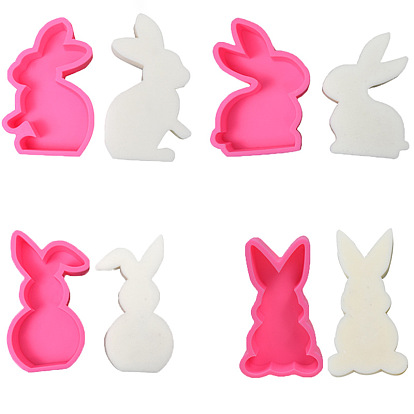 Easter Rabbit DIY Candle Silicone Molds, Car Freshie Molds, for Aroma Beads, Scented Candle Making