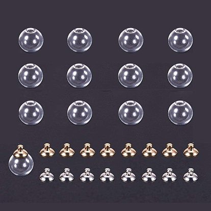 Выдувные стеклянные шарики ручной работы, круглые, для изготовления подвесок из стеклянных флаконов