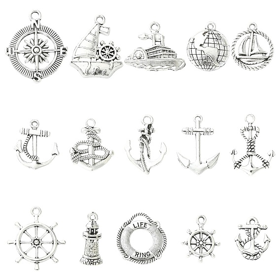 Tibetan Style Alloy Pendants, Navigation Charms
