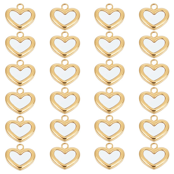 10 шт. 304 подвески из нержавеющей стали, с оболочкой, сердце