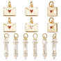 12шт 2 стили латунные эмалевые подвески, конверт и ручка
