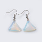 Gemstone Dangle Earrings, with Platinum Tone Brass Findings, Triangle