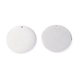 304 Stainless Steel Pendants, Laser Cut, Stamping Blank Tag, Flat Round