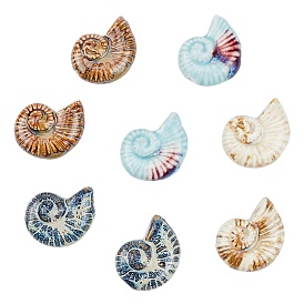 Handmade Porcelain Beads, Fancy Antique Glazed Porcelain, Sea Snail Shape