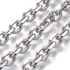 304 Stainless Steel Cable Chains, Diamond Cut Chains, Unwelded