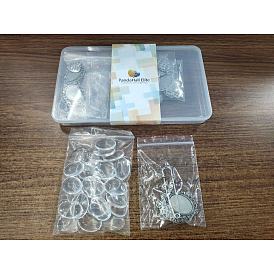 DIY Brosche machen Kits, inklusive eiserner Broschenbesatz und transparentem Glascabochons