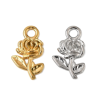 304 Stainless Steel Pendants, Flower Charms