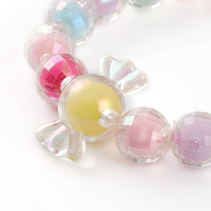 Wholesale AB Color Transparent Acrylic Beaded Stretch Bracelet