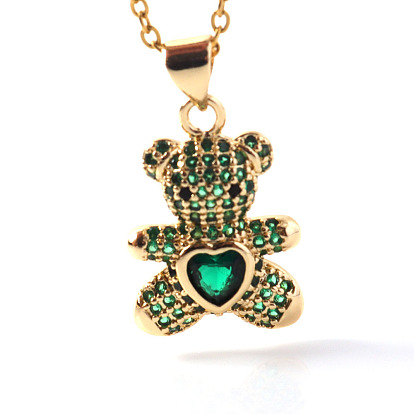 Minimalist Pendant Necklace with Colorful Zircon Lock Collar Chain Pendant