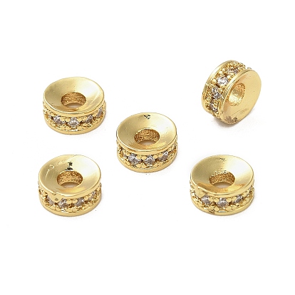 Латунные микро проложить кубического циркония бусы, диск
