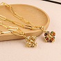 Ожерелья с подвесками из латуни с цветком для женщин, золотые