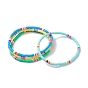 4Pcs 4 Color Handmade Polymer Clay Heishi Beads Stretch Anklets Set for Women