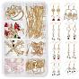 DIY Rose Flower Themed Earring Making Kits, Including Alloy Enamel Pendants, Glass Bead, Brass Linking Rings & Earring Hook, Iron Pins