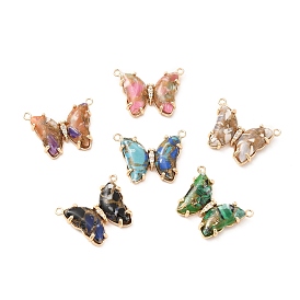 Латунь со стеклянными подвесками k9, имитация драгоценных камней, золотые бабочки прелести