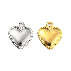 304 Stainless Steel Charm, Heart Charm