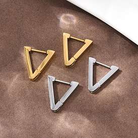 304 из нержавеющей стали треугольные серьги обруча, ручная полировка