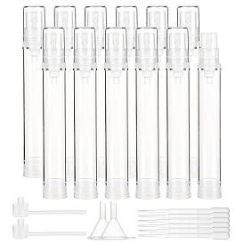 Plastic Vacuum Spray bottle, Refillable Bottles, with Funnel Hopper, Dropper and Pump