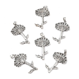 Tibetischer stil Aluminium Anhänger & Charms, Blume