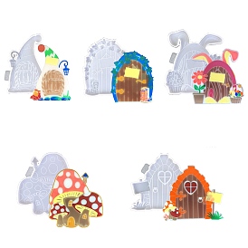 Сказочная дверь кукольного домика с кроликом, грибом, сердцем, силиконовые формы своими руками, формы для литья смолы, для уф-смолы, изготовление изделий из эпоксидной смолы