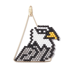 Подвески в виде орла из стеклянного бисера, с латунными соединительными звеньями, реальный 18 k позолоченный