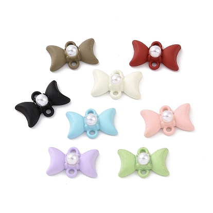 Подвески из сплава, окрашенные распылением, с акриловыми шариками, без кадмия и без свинца, бантом ссылки