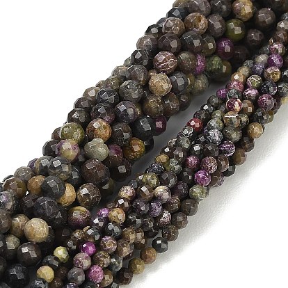 Natural Atlantisite Stichtite Beads Strands, Round, Faceted