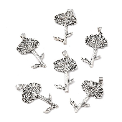 Tibetischer stil Aluminium Anhänger & Charms, Blume