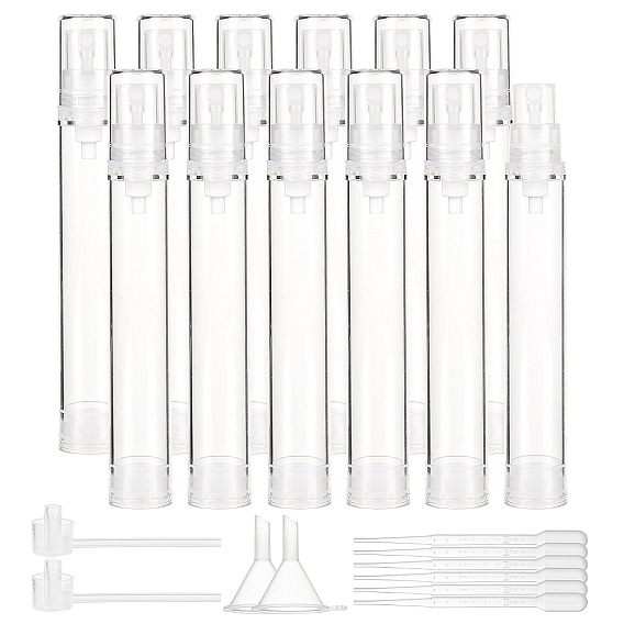 Plastic Vacuum Spray bottle, Refillable Bottles, with Funnel Hopper, Dropper and Pump